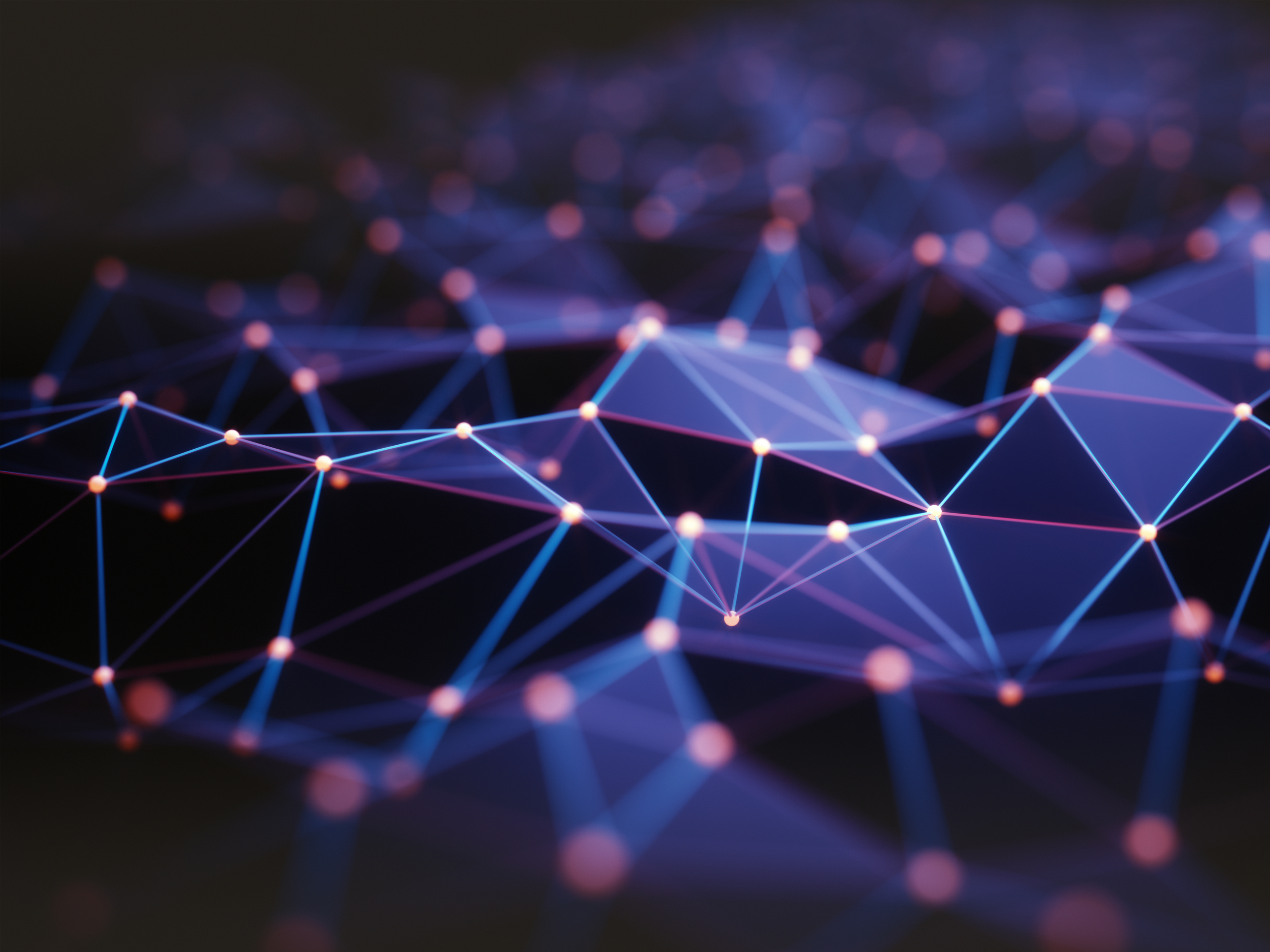 Визуализация нейросети. Абстрактный фон. Фон технологии. Технологичный фон. Телекоммуникации абстрактные.